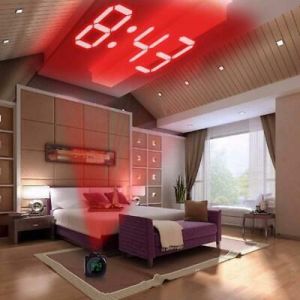 Stori עיצוב הבית Clock with LCD Display Projection Digital Alarm Clock